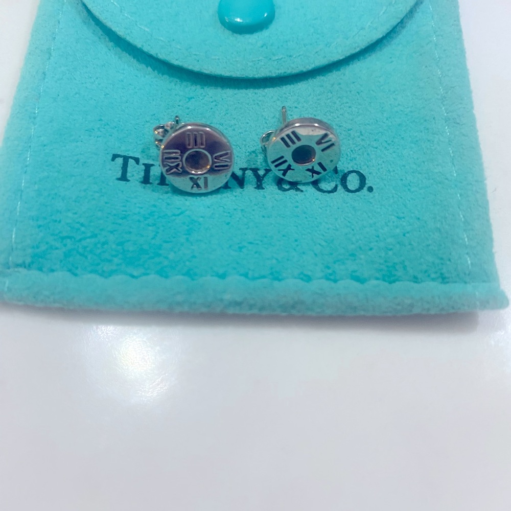 Tiffany & Co. 925 Silver Atlas circle earrings.